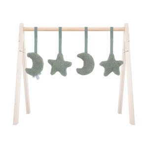 Babygym hout speeltjes Moon ash green