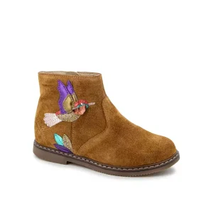 Pom d’Api city colibri enkellaarsjes – camel violet