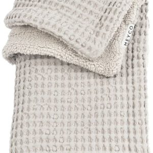 Wiegdeken wafel teddy – greige – 75×100